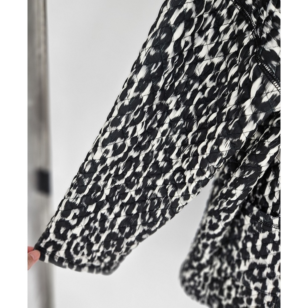 Ruby Rd Leopard Print Quilted Full Zip Jacket Was… - image 4
